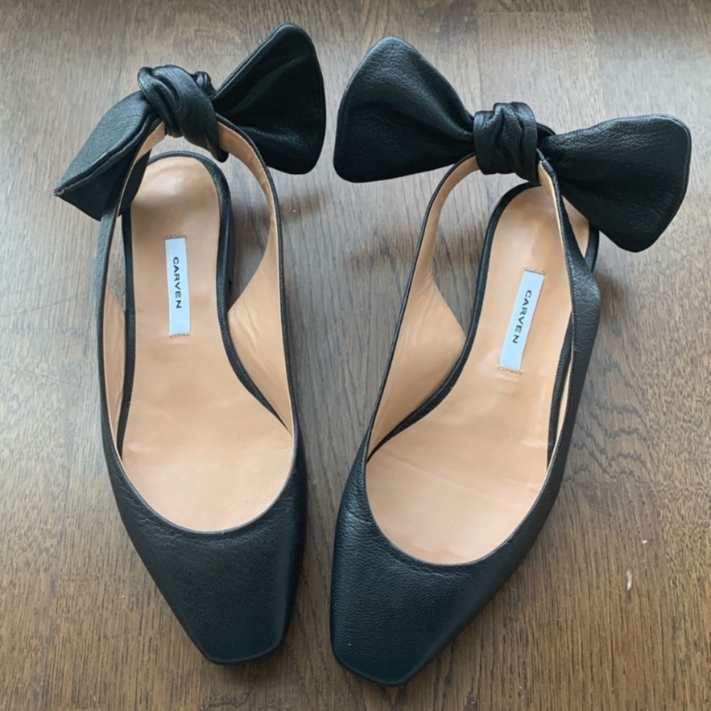 Carven leather sling back shoes